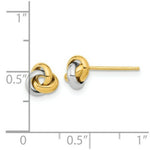Load image into Gallery viewer, 14k Two-Tone Gold Polished Love Knot Post Earrings