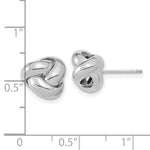 Load image into Gallery viewer, 14k White Gold Polished Love Knot Post Earrings