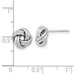Load image into Gallery viewer, 14k White Gold Polished Double Love Knot Post Earrings