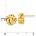 Load image into Gallery viewer, 14K Yellow Gold Polished Love Knot Post Earrings