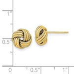 Load image into Gallery viewer, 14K Yellow Gold Polished Textured Triple Love Knot Earrings