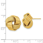 Load image into Gallery viewer, 14K Yellow Gold Polished Textured Love Knot Post Earrings