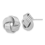 Load image into Gallery viewer, 14k White Gold Polished Textured Love Knot Post Earrings