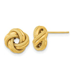 Load image into Gallery viewer, 14K Yellow Gold Polished Textured Double Love Knot Post Earrings