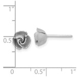 Load image into Gallery viewer, 14k White Gold Satin Finish Diamond-cut Rose Post Earrings