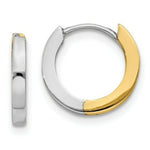 Load image into Gallery viewer, 14K Two-tone Gold 2mm Hinged Hoop Earrings 2mm width