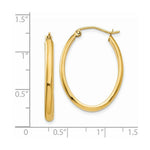 Load image into Gallery viewer, 14K Yellow Gold 3mm Oval Hoop Earrings 3mm width