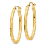 Load image into Gallery viewer, 14K Yellow Gold 2mm Oval Hoop Earrings 2mm width