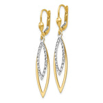 Load image into Gallery viewer, 14K Two-tone Gold Diamond-cut Leverback Earrings