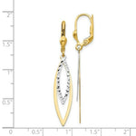 Load image into Gallery viewer, 14K Two-tone Gold Diamond-cut Leverback Earrings