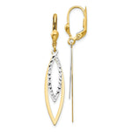 Load image into Gallery viewer, 14K Two-tone Gold Diamond-cut Leverback Earrings