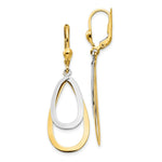 Load image into Gallery viewer, 14K Two-tone Gold Oval Leverback Tear Drop Earrings