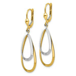 Load image into Gallery viewer, 14K Two-tone Gold Oval Leverback Tear Drop Earrings