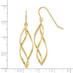 Load image into Gallery viewer, 14K Yellow Gold Swirl Dangle Earrings