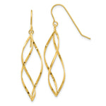 Load image into Gallery viewer, 14K Yellow Gold Swirl Dangle Earrings