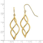 Load image into Gallery viewer, 14K Yellow Gold Swirl Dangle Earrings