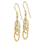 Load image into Gallery viewer, 14K Two-tone Gold Oval & Bead Dangle Earrings
