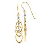 Load image into Gallery viewer, 14K Two-tone Gold Oval & Bead Dangle Earrings