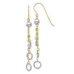 Load image into Gallery viewer, 14K Two-tone Gold Circle Dangle Earrings
