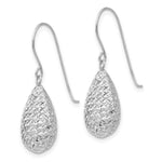 Load image into Gallery viewer, 14K White Gold Puff Teardrop Earrings