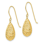 Load image into Gallery viewer, 14K Yellow Gold Puff Teardrop Earrings