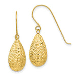 Load image into Gallery viewer, 14K Yellow Gold Puff Teardrop Earrings