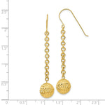 Load image into Gallery viewer, 14K Yellow Gold Diamond-cut Hollow Bead Dangle Earrings