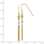 Load image into Gallery viewer, 14K Two-tone Gold Bead & Chain Dangle Earrings