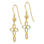 Load image into Gallery viewer, 14K Yellow Gold Cross Earrings