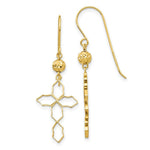 Load image into Gallery viewer, 14K Yellow Gold Cross Earrings