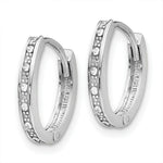 Load image into Gallery viewer, 14K White Gold Diamond-cut Hinged Hoop Earrings 10mm width