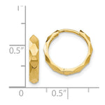 Load image into Gallery viewer, 14K Yellow Gold Diamond-cut Hoop Earrings 14mm width
