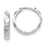 Load image into Gallery viewer, 14K White Gold Diamond-cut Hoop Earrings 14mm width