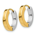 Load image into Gallery viewer, 14K Two-tone Gold Polished Hollow Hinged Hoop Earrings 16mm width