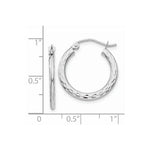 Load image into Gallery viewer, 14K White Gold Diamond-cut 2.5x20mm Hollow Hoop Earrings 21mm width