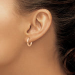 Load image into Gallery viewer, 14K Rose Gold Polished Hollow Hinged Hoop Earrings 15mm width