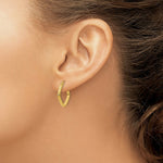 Load image into Gallery viewer, 14K Yellow Gold Diamond Cut Squared Hoop Earrings 17mm width