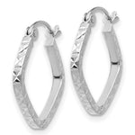 Load image into Gallery viewer, 14K White Gold Diamond Cut Squared Hoop Earrings 17mm width
