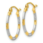 Load image into Gallery viewer, 14K Yellow Gold & Rhodium Diamond Cut Hoop Earrings 18mm width