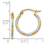 Load image into Gallery viewer, 14K Yellow Gold & Rhodium Diamond Cut Hoop Earrings 18mm width