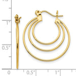 Load image into Gallery viewer, 14K Yellow Gold Polished Circles Hoop Earrings 27mm width