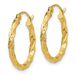 Load image into Gallery viewer, 14K Yellow Gold Twist Hollow Hoop Earrings 20mm width