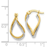 Load image into Gallery viewer, 14K Two-tone Gold Twisted Hoop Earrings 11mm width