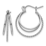 Load image into Gallery viewer, 14K White Gold Polished and Textured Circle Hoop Earrings 18mm width