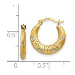 Load image into Gallery viewer, 14K Yellow Gold & Rhodium Hoop Earrings 15mm width