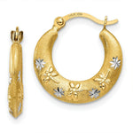 Load image into Gallery viewer, 14K Yellow Gold & Rhodium Hoop Earrings 15mm width