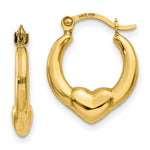 Load image into Gallery viewer, 14K Yellow Gold Hollow Heart Hoop Earrings 12mm width