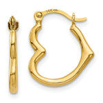 Load image into Gallery viewer, 14K Yellow Gold Heart Shaped Hollow Hoop Earrings 13mm width