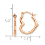 Load image into Gallery viewer, 14K Rose Gold Heart Shaped Hollow Hoop Earrings