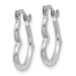 Load image into Gallery viewer, 14K White Gold Heart Shaped Hollow Hoop Earrings